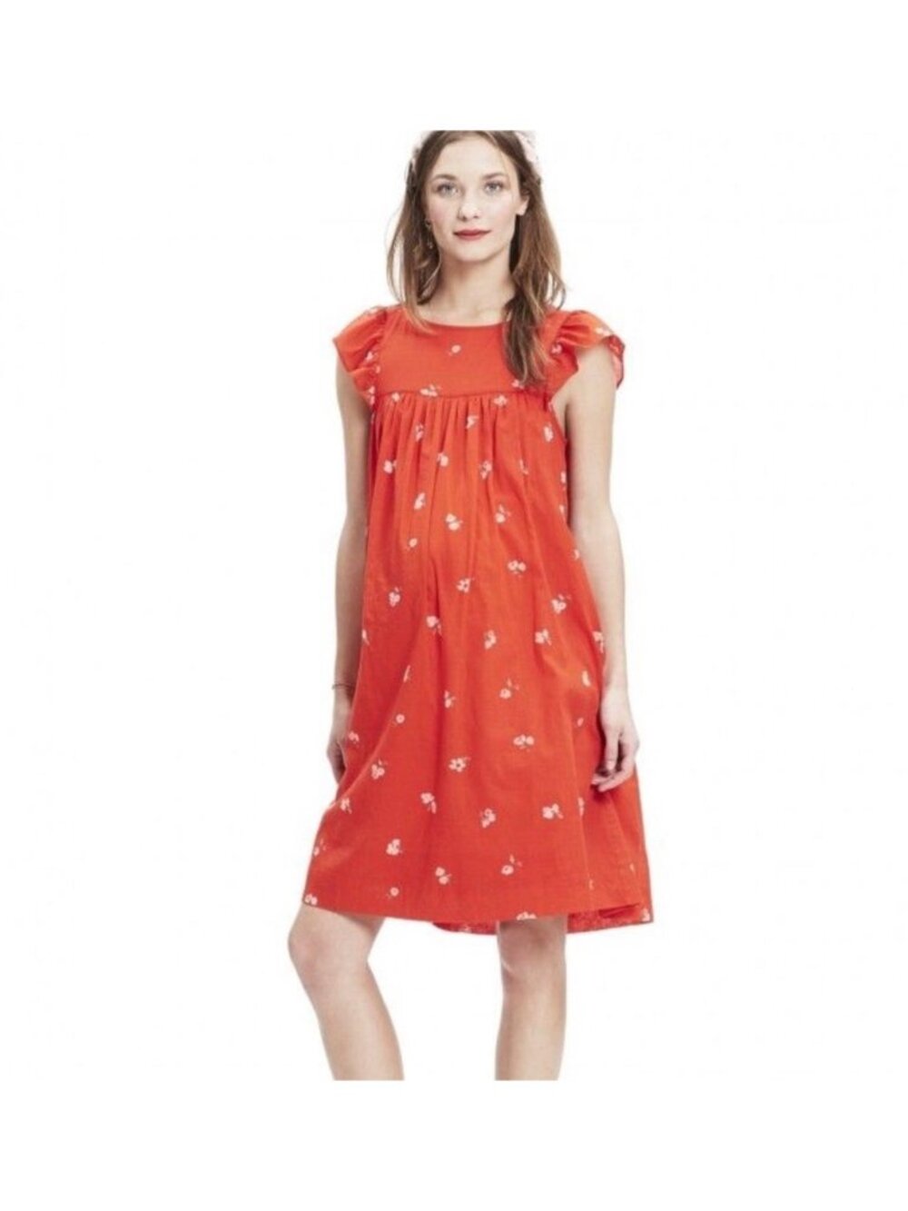 NWT Hatch Lula Floral Dress cotton RED SZ 2 India made bust 44